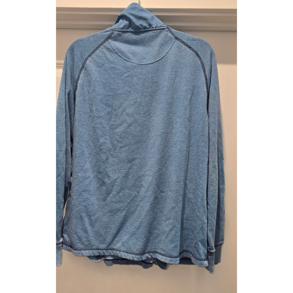 Margaritaville Mens Blue Heathered Quarter Zip Fleece Pullover Sweater Large - Picture 3 of 8